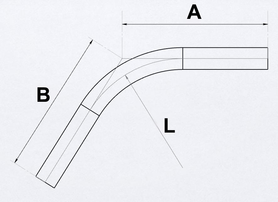 Расчет длины дуги при изгибании трубы